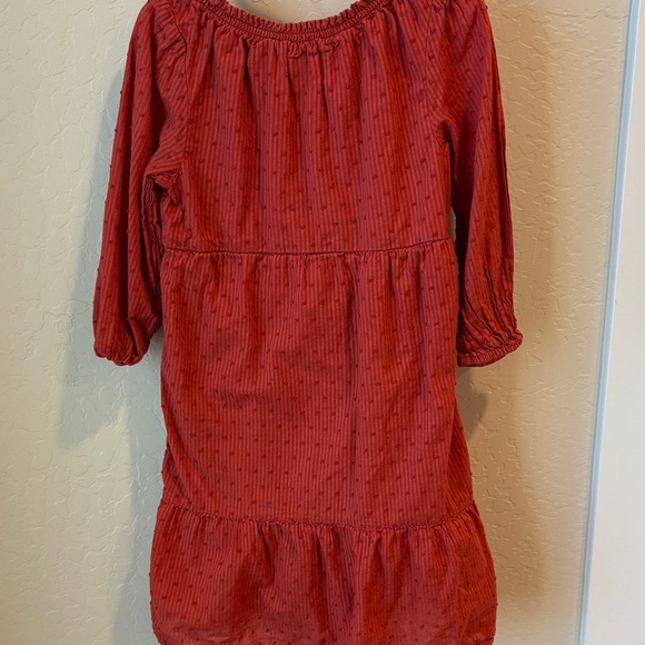 Girls' Red Long Sleeve Dress - Picture 2 of 3